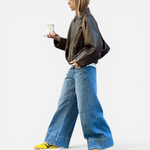 Belted Oversized Bomber Jacket with Collar and Long Sleeves