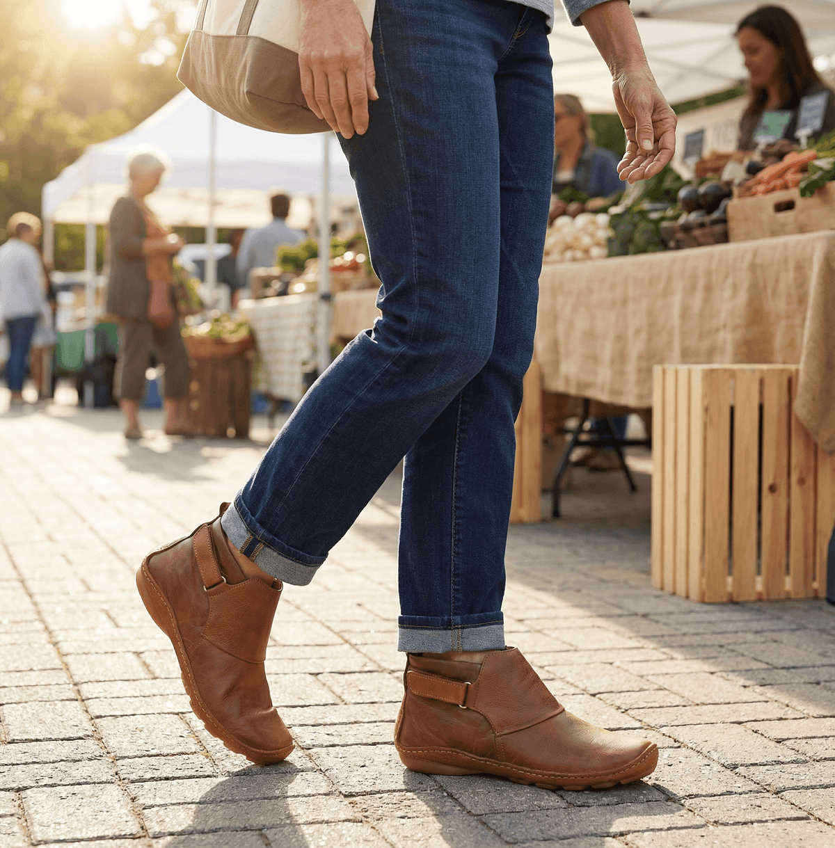 Solena Women's Adjustable Wide Toe Box Boots with Buckle Strap