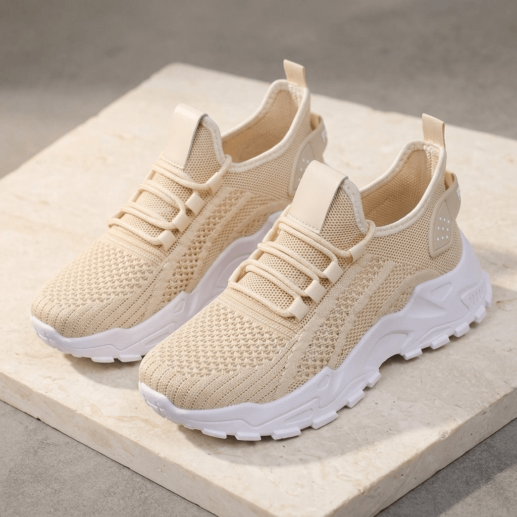 Aerloom Women's Cushioned Knit Slip-On Sneakers with Chunky Sole