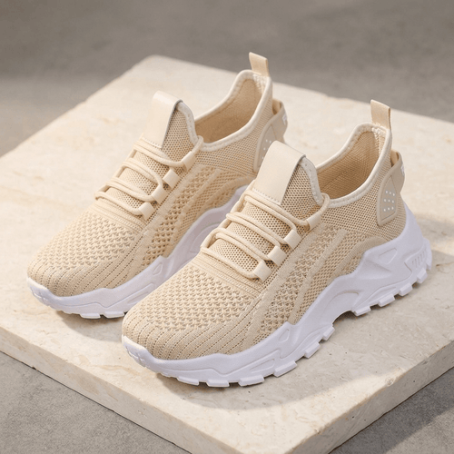 Aerloom Women's Cushioned Knit Slip-On Sneakers with Chunky Sole