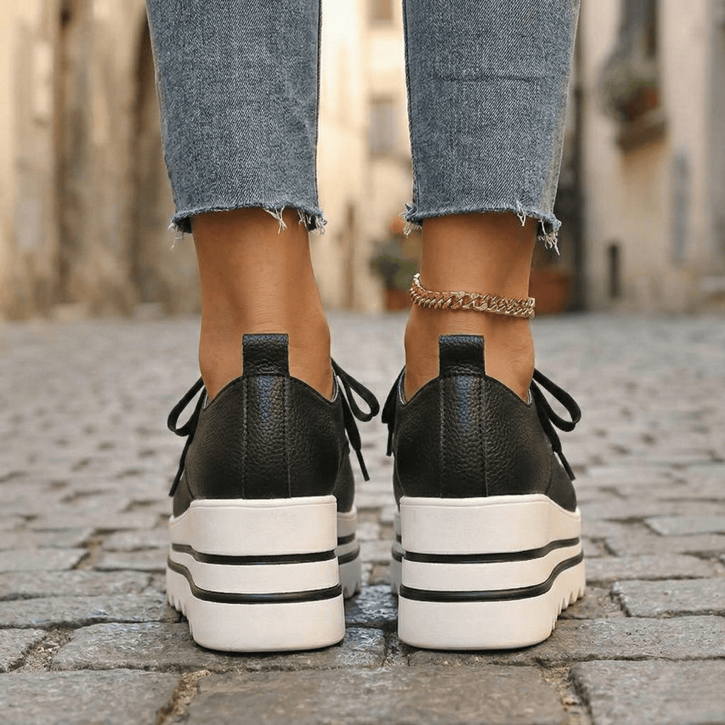 Lace-Up Platform Oxfords with Comfort Sole for Women