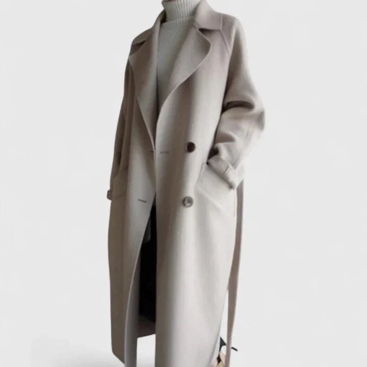 Eluned Double-Breasted Notch-Lapel Winter Coat for Women