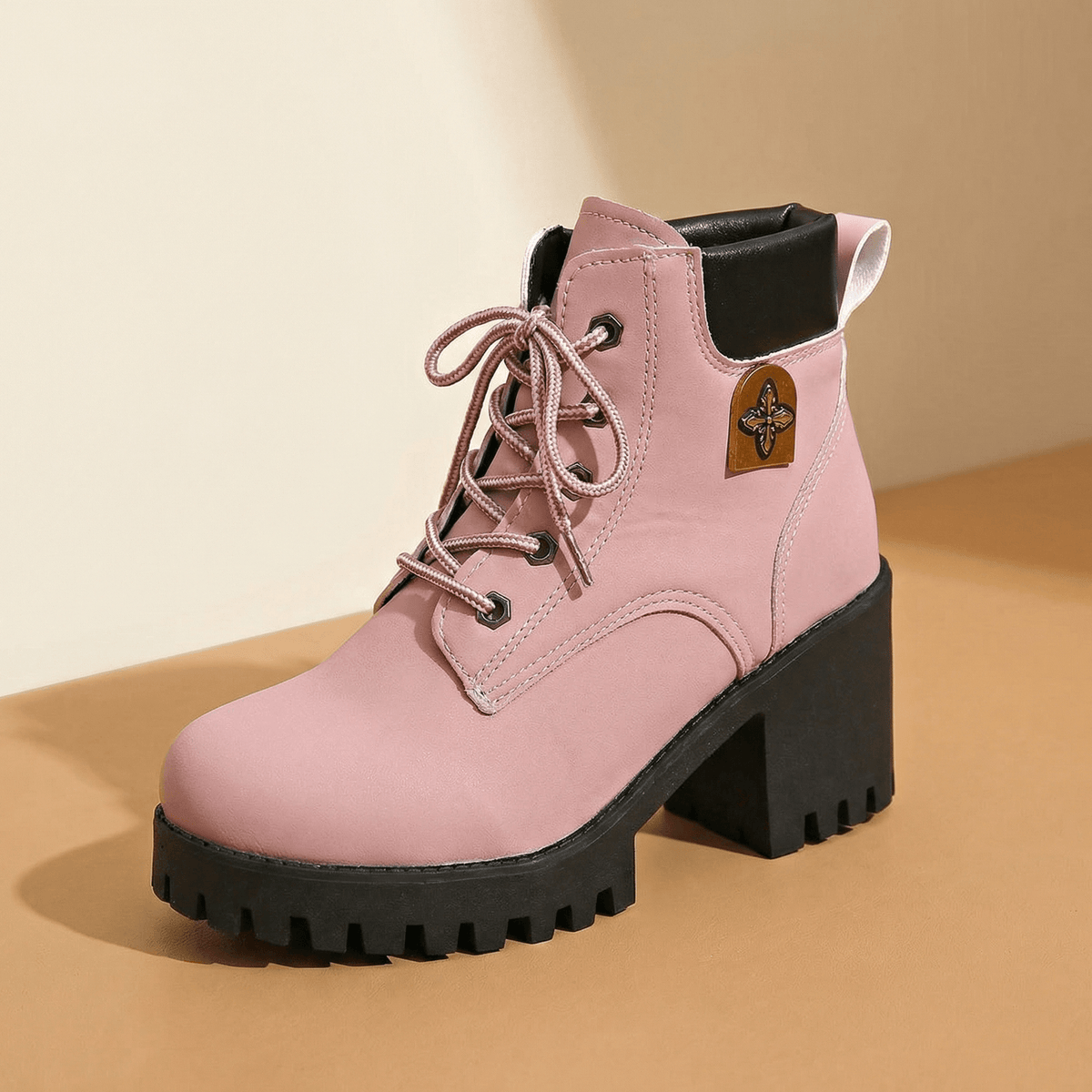Stridara Chunky Platform Lace-Up Combat Women's Boots