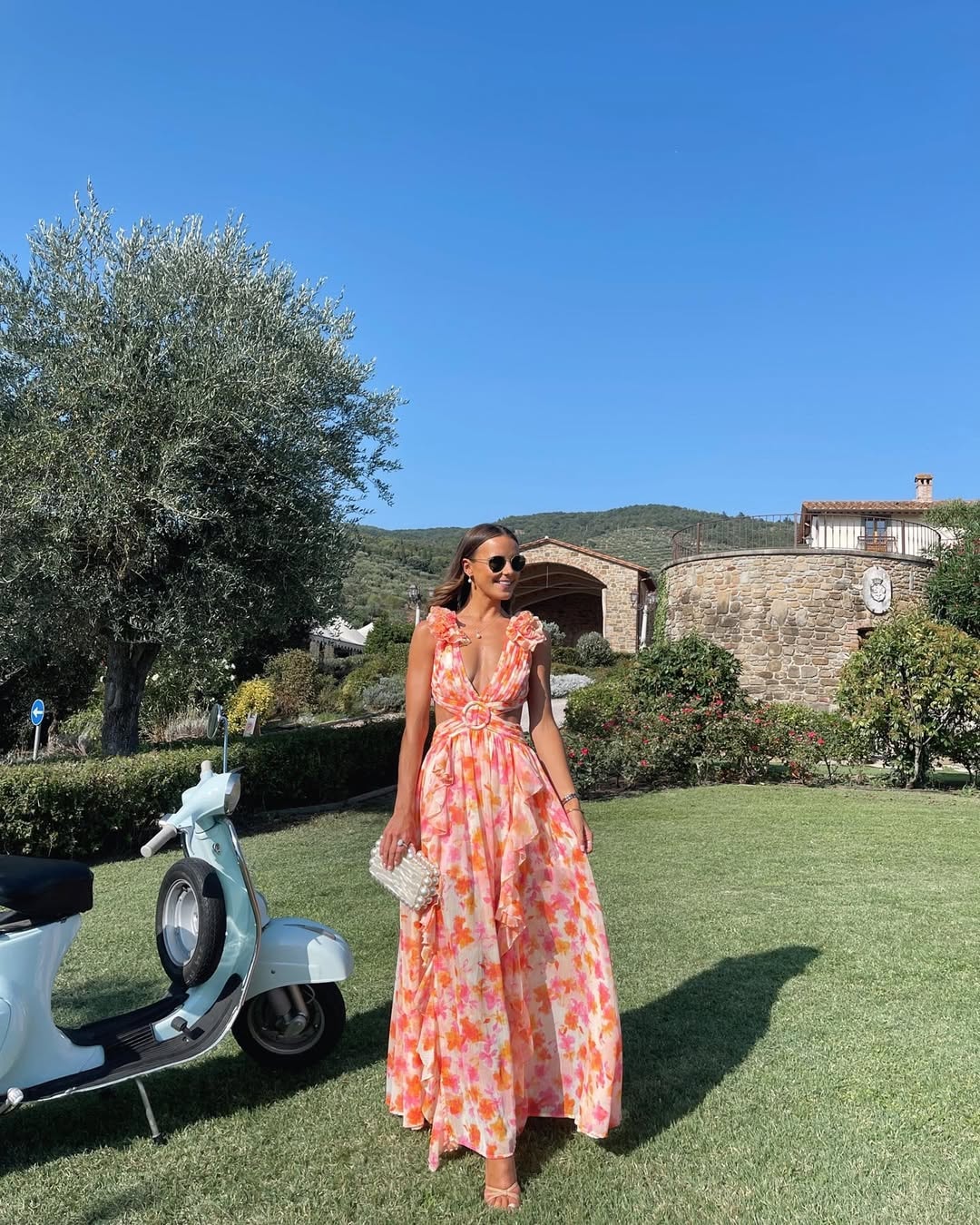 Maeve Floral Cut-Out Maxi Dress for Autumn Wedding Guest Dresses