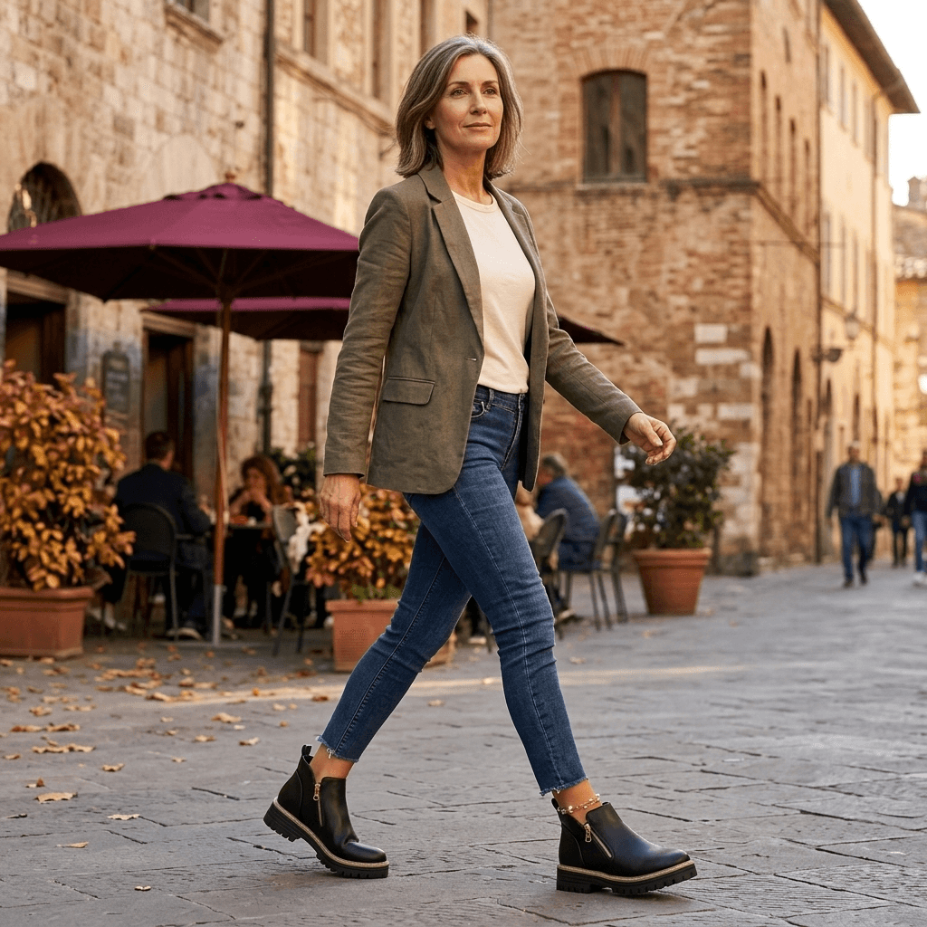 Strida Women's Cushioned Platform Ankle Boots in PU Leather