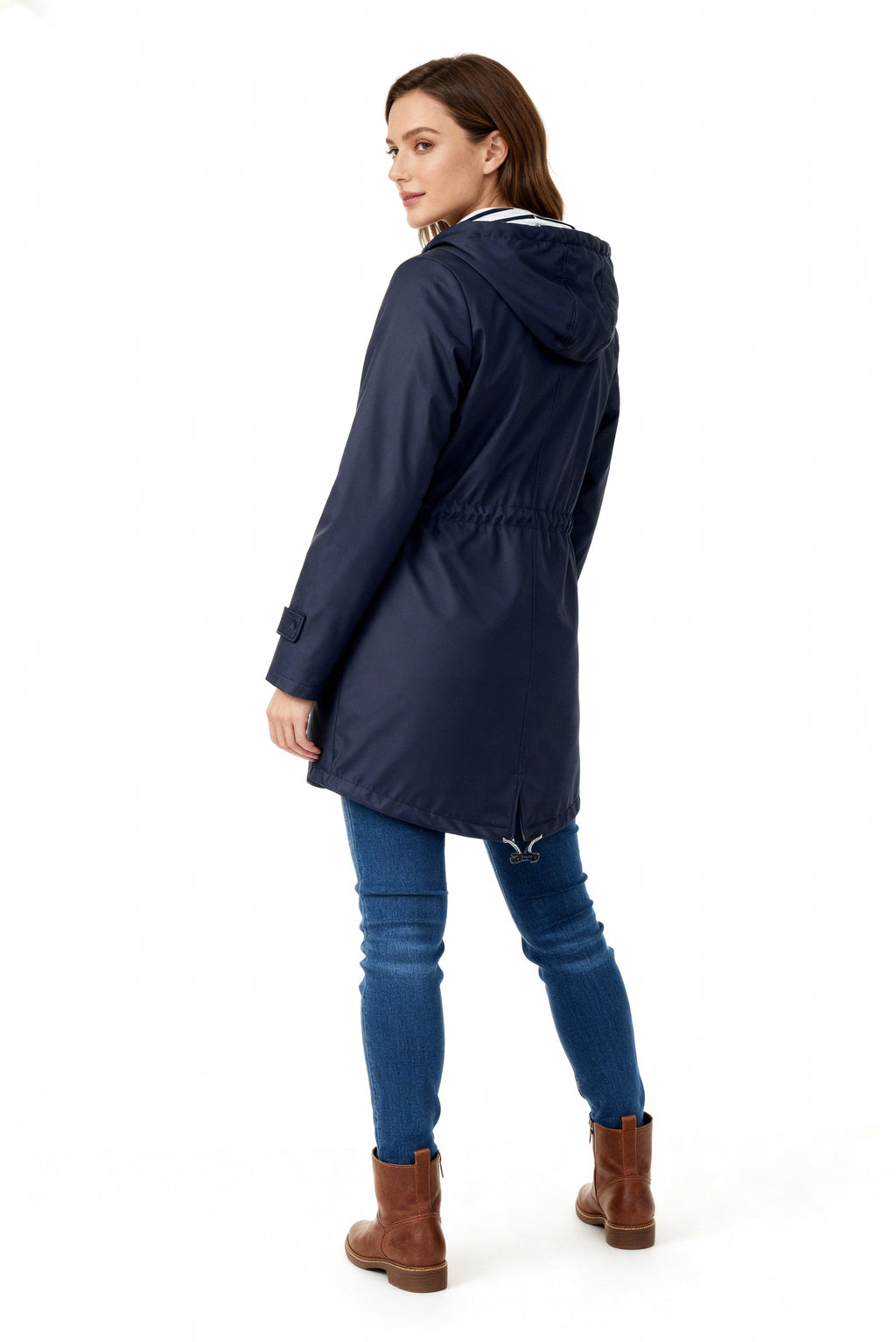 Cliodhna Hooded Oversized Women's Polyester Winter Coat with Drawstring Waist