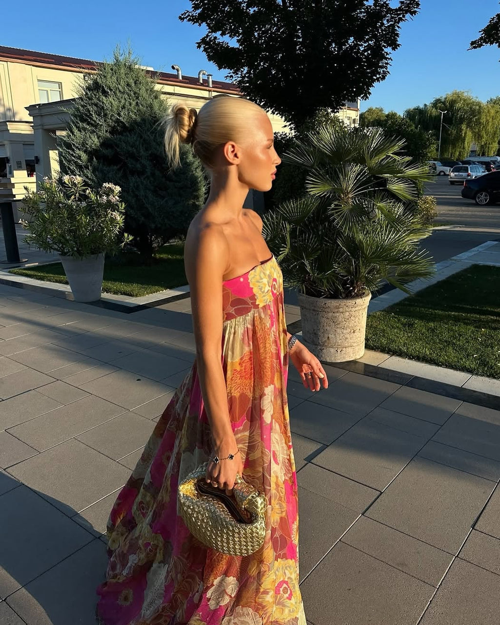 Maelynn Floral Strapless Maxi Dress Ideal for Homecoming Dresses