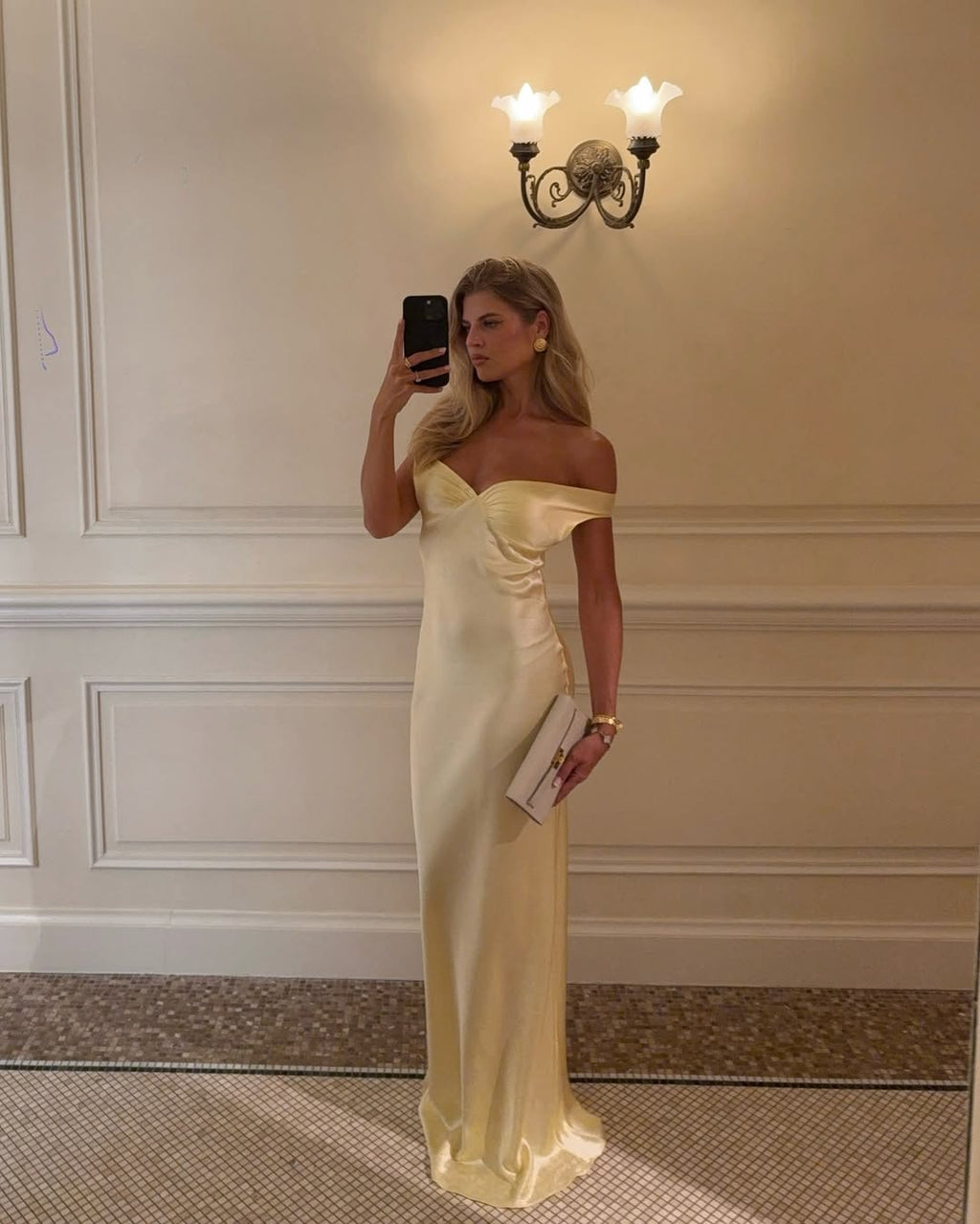 Alicia Off-Shoulder Satin Maxi Dress for Autumn Wedding Guest Dresses
