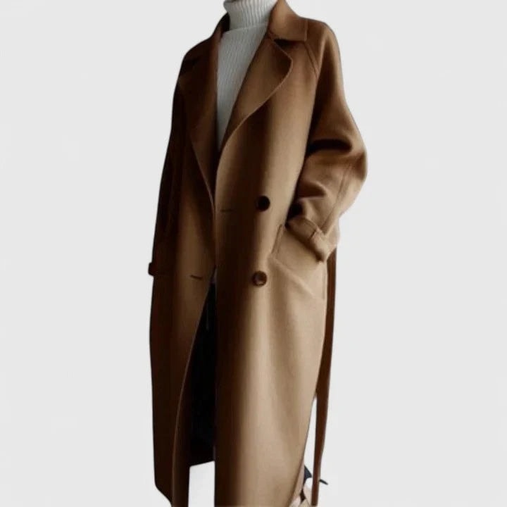 Eluned Double-Breasted Notch-Lapel Winter Coat for Women