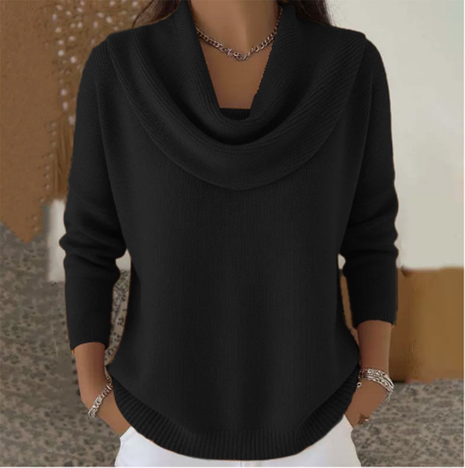 Vânia Cowl-Neck Ribbed Knit Sweater for Women