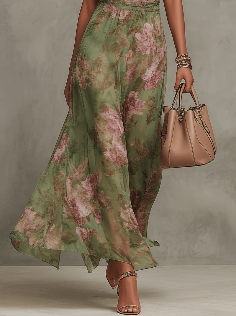 Floral Halter Maxi Fall Dresses for Women Ideal for Wedding Guest Occasions
