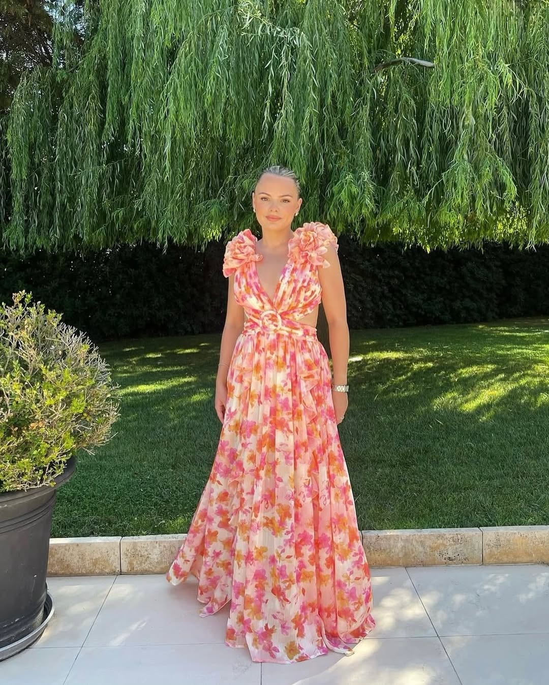 Maeve Floral Cut-Out Maxi Dress for Autumn Wedding Guest Dresses