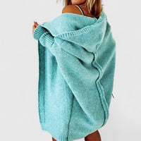 Rosalynne Hooded Oversized Knitted Cardigan for Women with Pockets