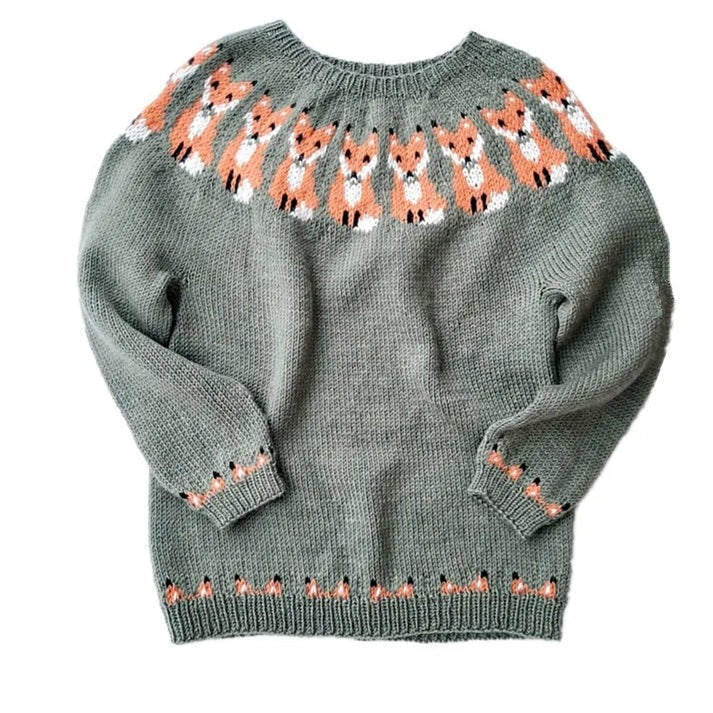 Victoria Fair Isle Crew Neck Women's Knitted Sweater with Geometric Pattern
