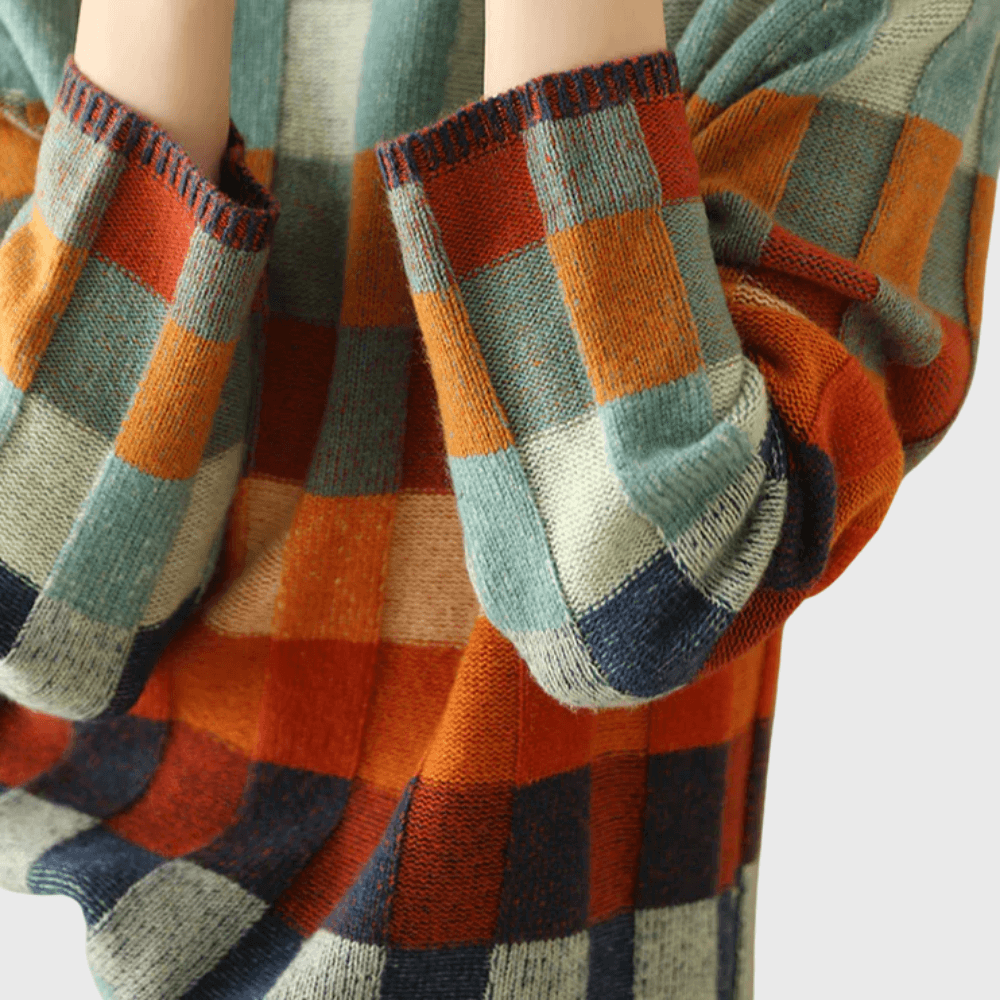 Rachele Color-Block Crew Neck Women's Knit Sweater