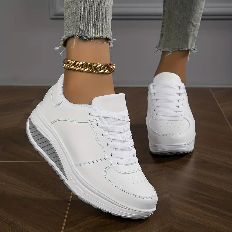 Jarrah Women's Color Block Lace-Up Platform Sneakers with Cushioned Sole