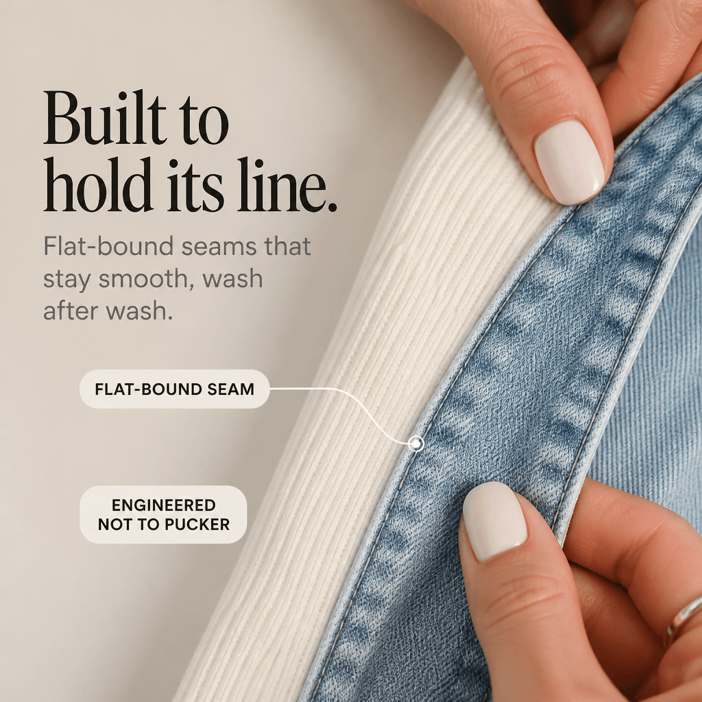 Women's Ribbed Knit Longline Sweater Cardigan with Denim Panel Trim