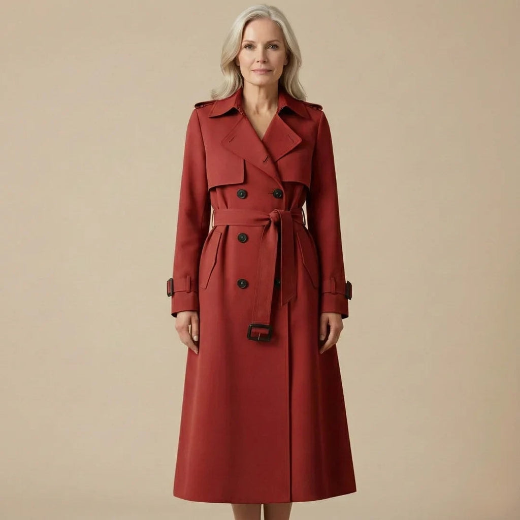 Orlaith Belted Double-Breasted Women's Trench Coat with Notched Lapel