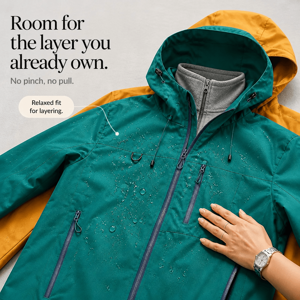 Vantrek Women's Hooded Waterproof Rain Jacket with Vented Lining