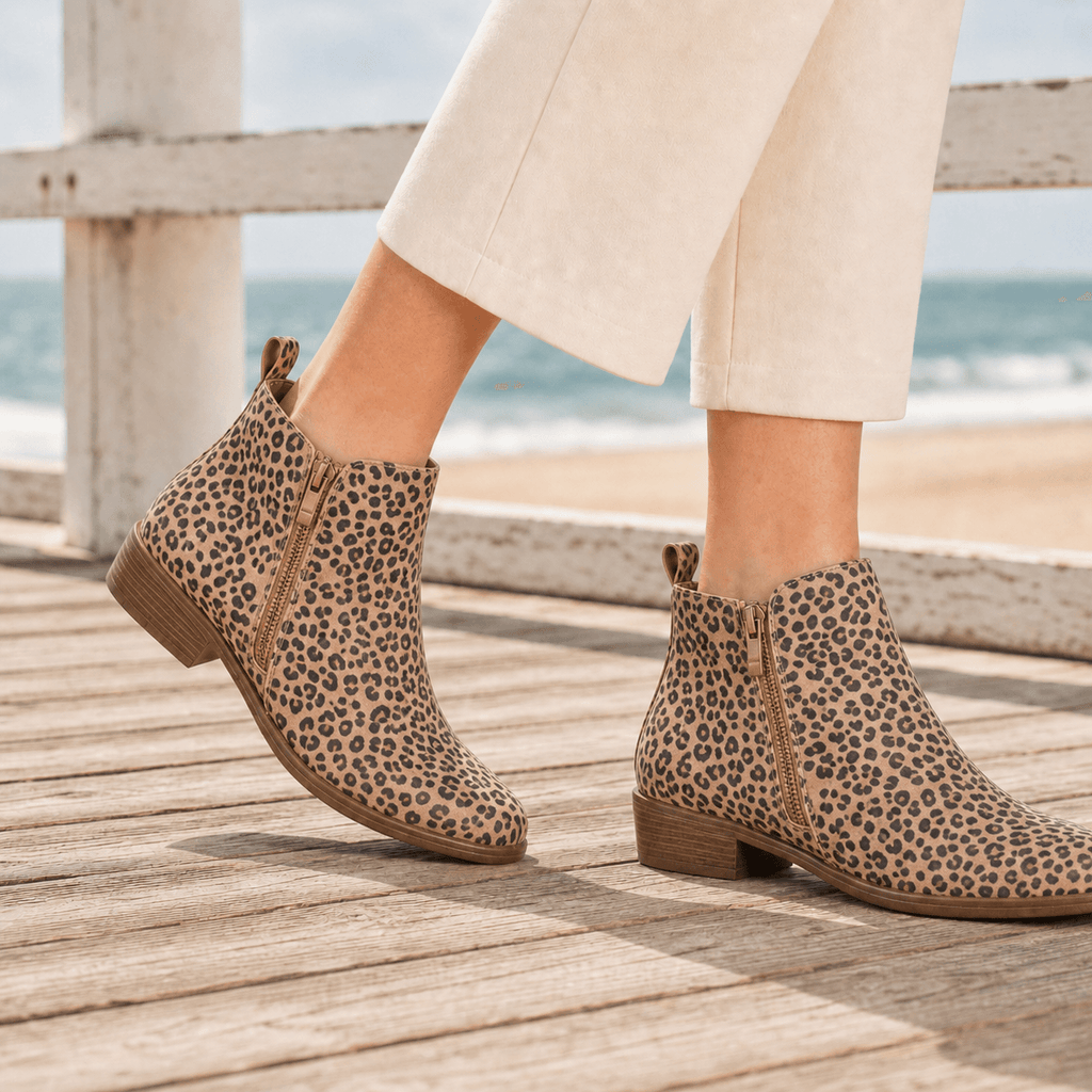 Conti Women's Orthopedic Ankle Boots with Side Zip and Low Stacked Heel