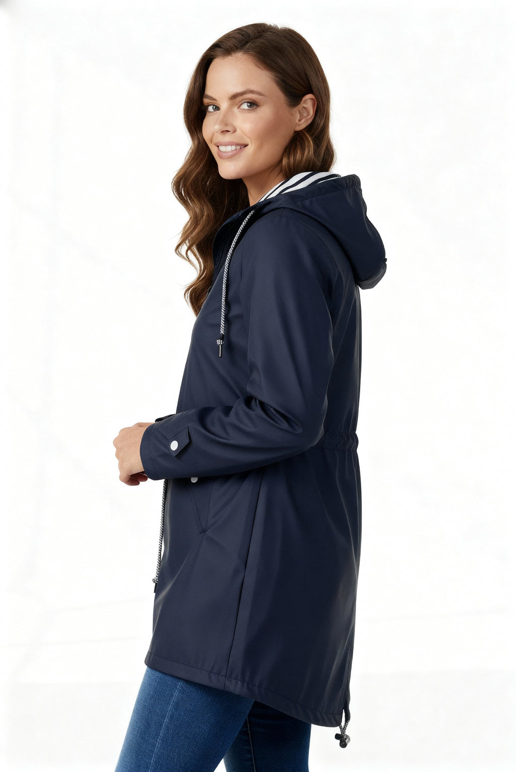 Cliodhna Hooded Oversized Women's Polyester Winter Coat with Drawstring Waist