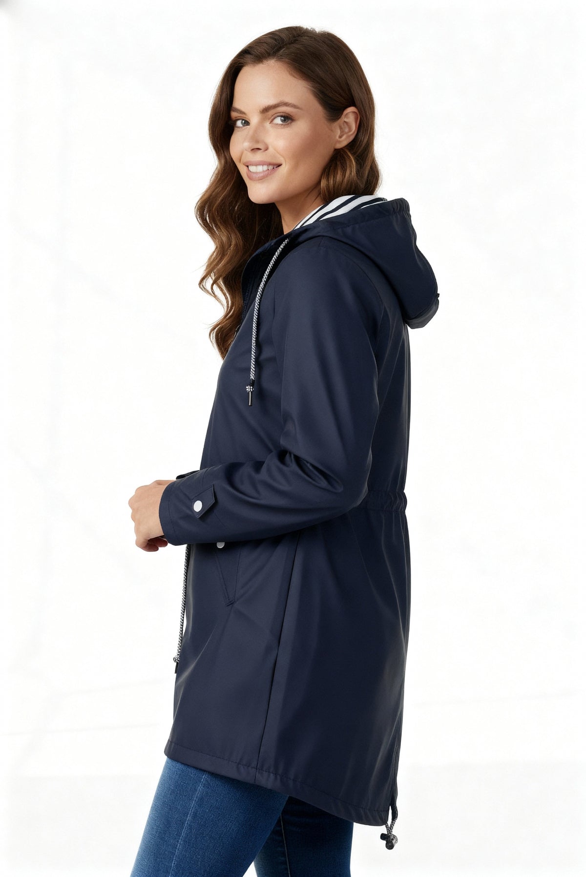 Cliodhna Hooded Oversized Women's Polyester Winter Coat with Drawstring Waist