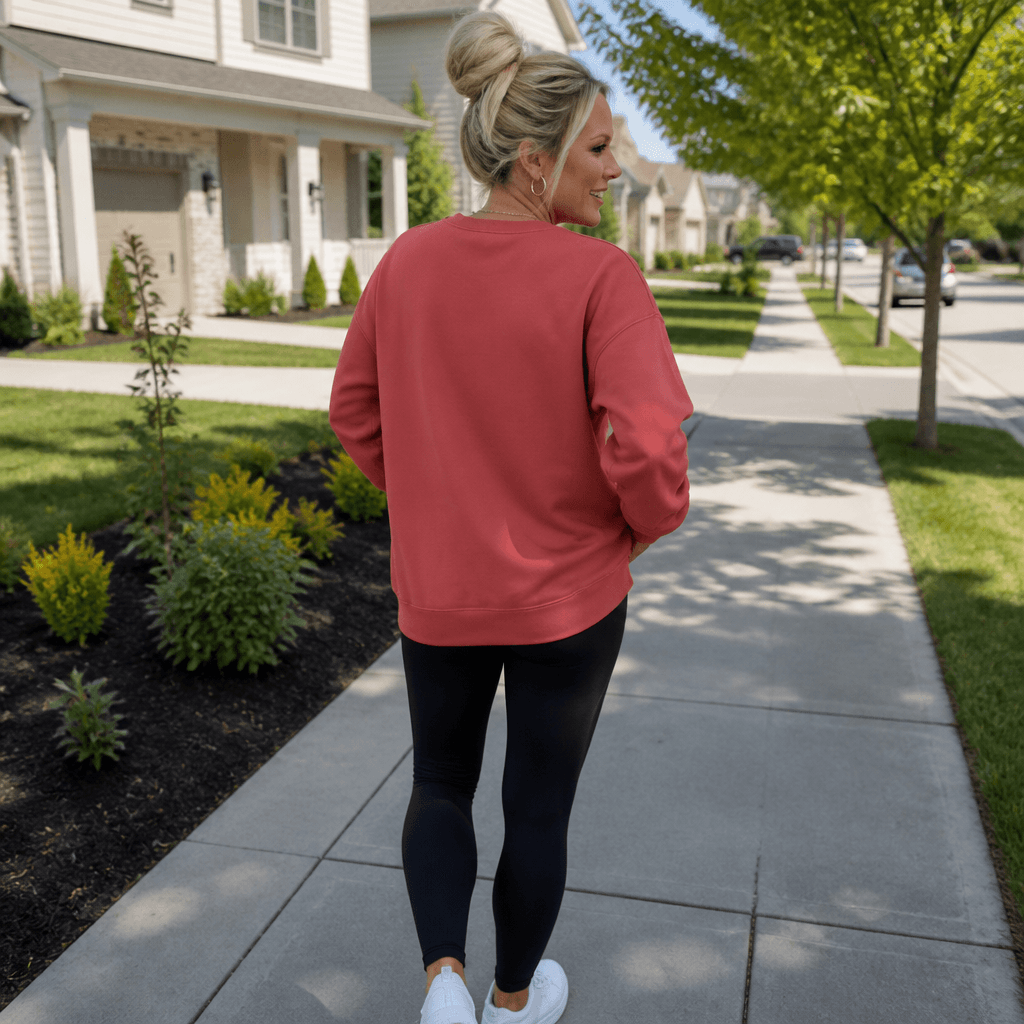 Women's Oversized Kangaroo Pocket Fleece Crewneck Sweatshirt