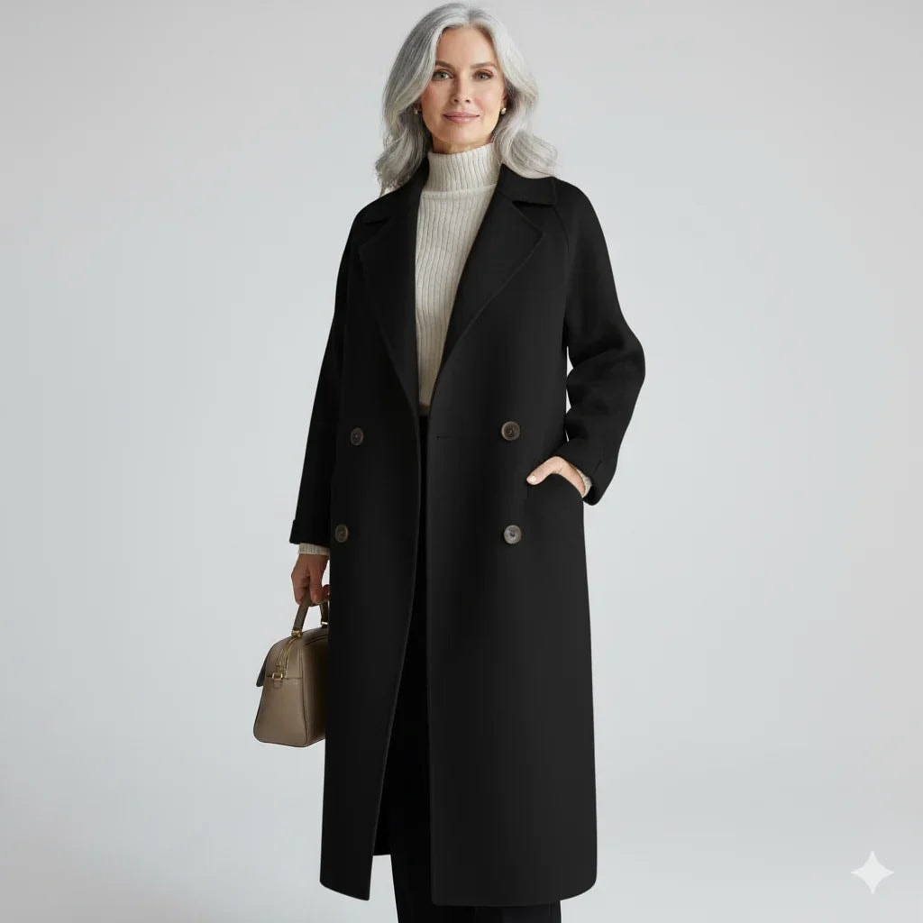 Eluned Double-Breasted Notch-Lapel Winter Coat for Women
