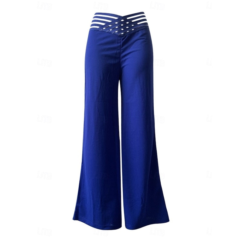 Sienna High-Waisted Wide-Leg Women's Tailored Pants in Woven Blend