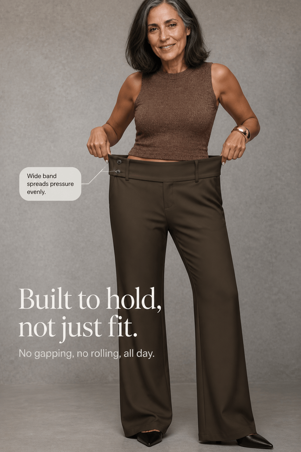 Women's Wide-Leg High-Waisted Dress Pants with Pockets