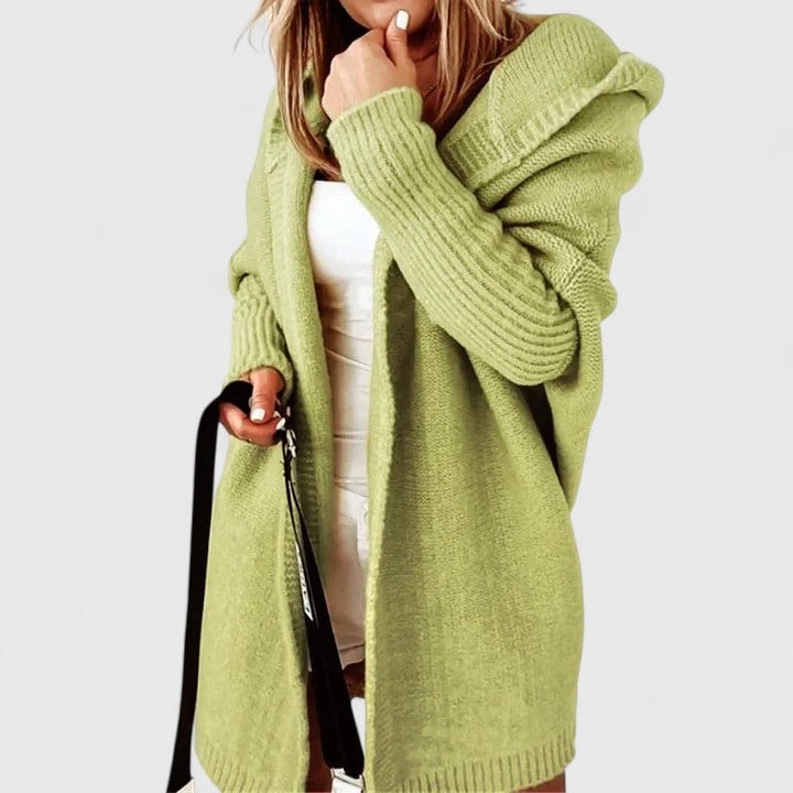 Rosalynne Hooded Oversized Knitted Cardigan for Women with Pockets