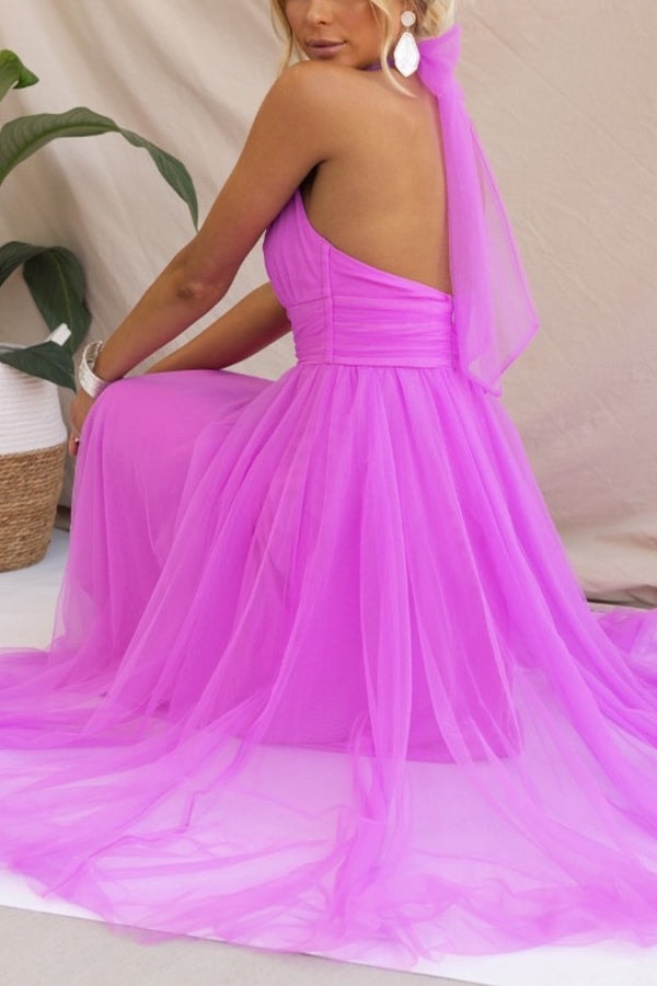 Aylin Tulle Halter-Neck Midi Homecoming Dresses for Prom Night
