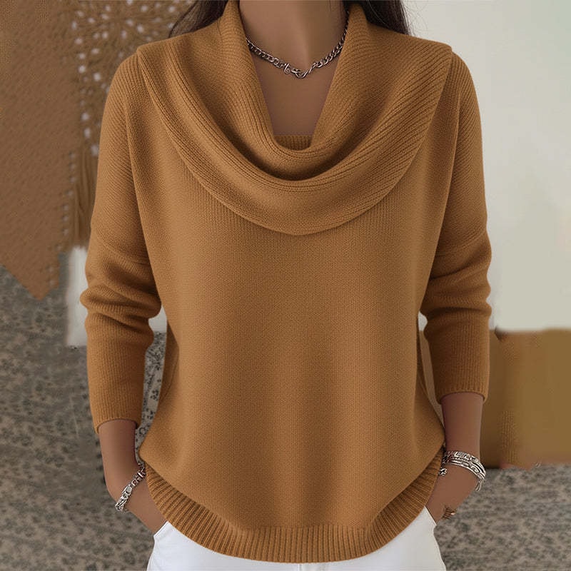 Vânia Cowl-Neck Ribbed Knit Sweater for Women
