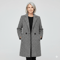 Rebeka Longline Houndstooth Wool-Blend Winter Coat for Women