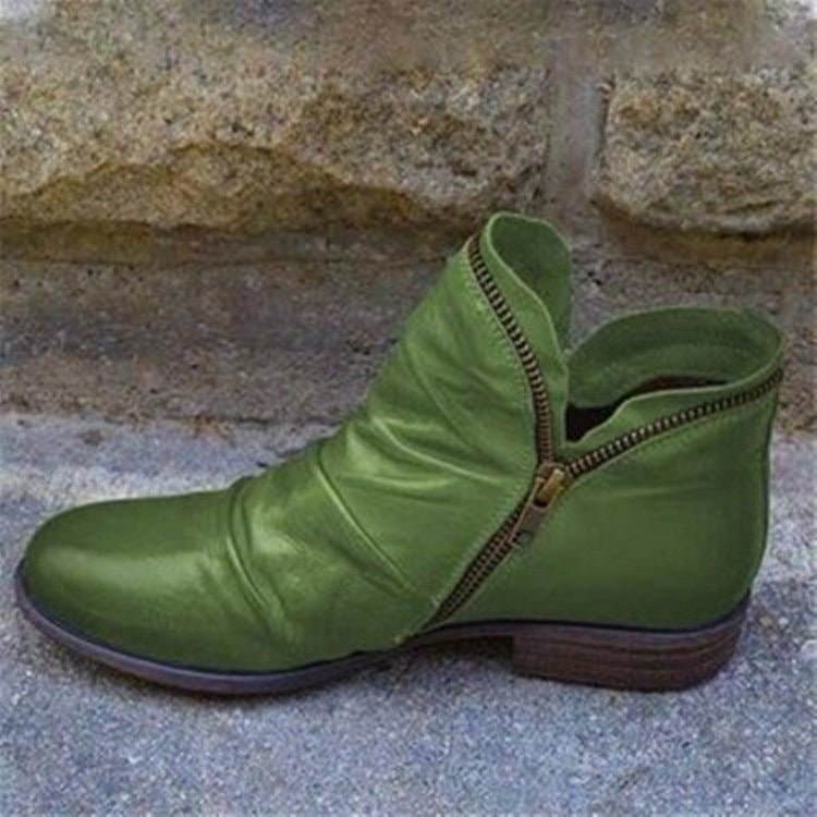 Ruched Ankle Boots with Side Zipper for Fall Boots Wardrobe