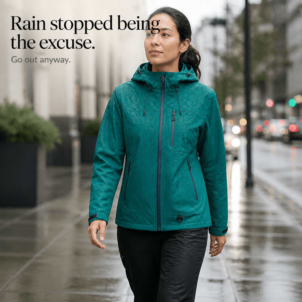 Vantrek Women's Hooded Waterproof Rain Jacket with Vented Lining