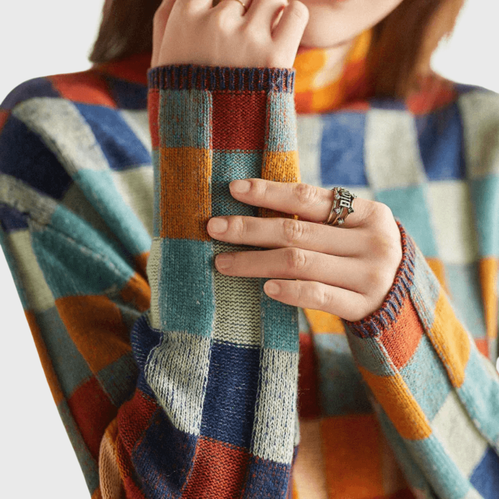 Rachele Color-Block Crew Neck Women's Knit Sweater