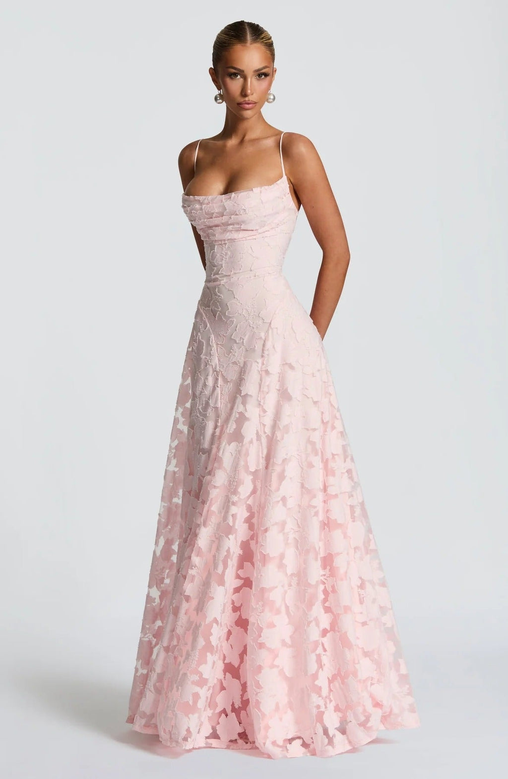 Floral Textured Maxi Dress for Fall Wedding Guest Occasions