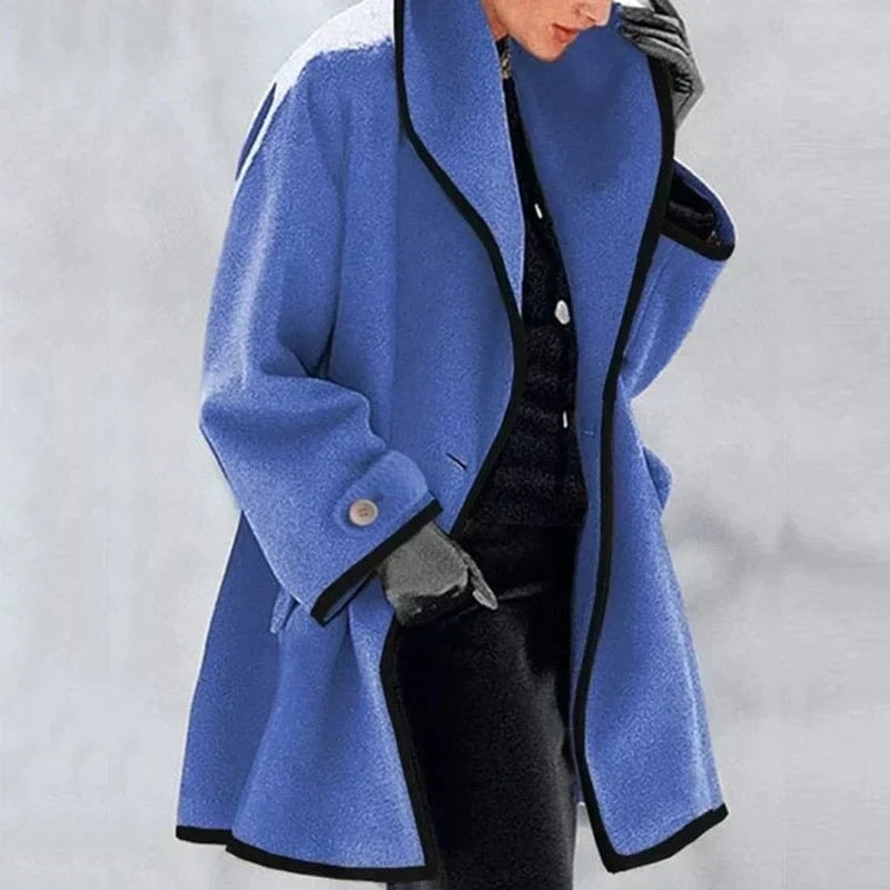 Iratxe Oversized Longline Women's Trench Coat with Contrast Trim