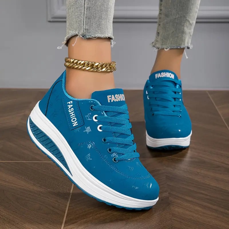 Jarrah Women's Color Block Lace-Up Platform Sneakers with Cushioned Sole
