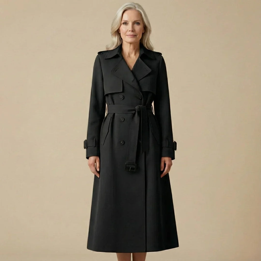 Orlaith Belted Double-Breasted Women's Trench Coat with Notched Lapel