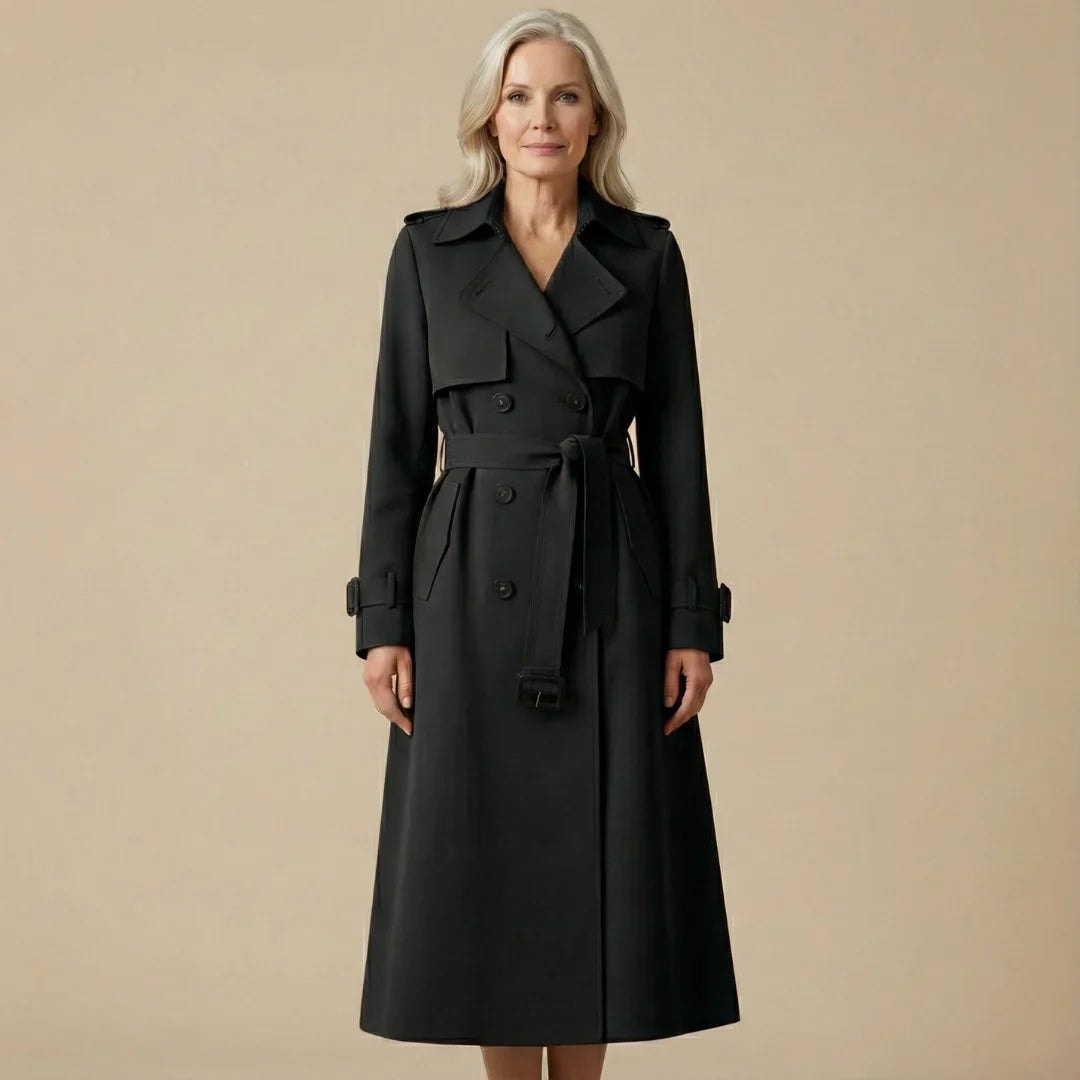 Orlaith Belted Double-Breasted Women's Trench Coat with Notched Lapel