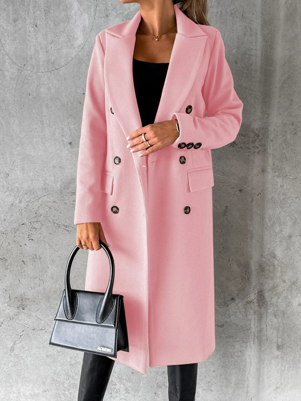 Sibilla Double-Breasted Longline Women's Winter Coat with Tailored Fit