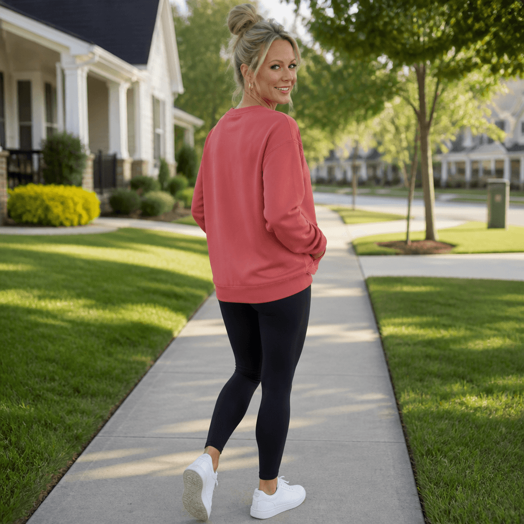 Women's Oversized Kangaroo Pocket Fleece Crewneck Sweatshirt