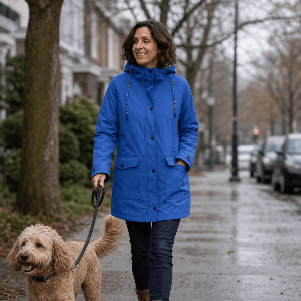 Plush-Lined Waterproof Hooded Jacket for Women