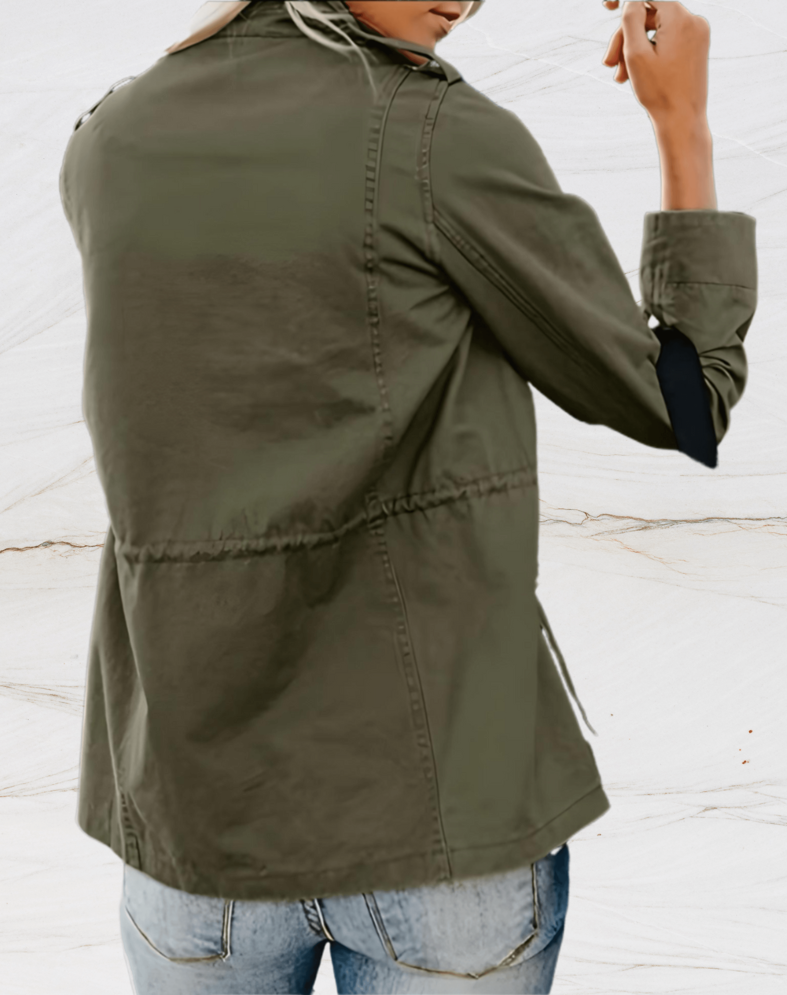 Structured Utility Jacket with Pocket Detail for Fall Jackets Women