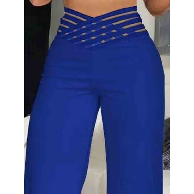 Sienna High-Waisted Wide-Leg Women's Tailored Pants in Woven Blend