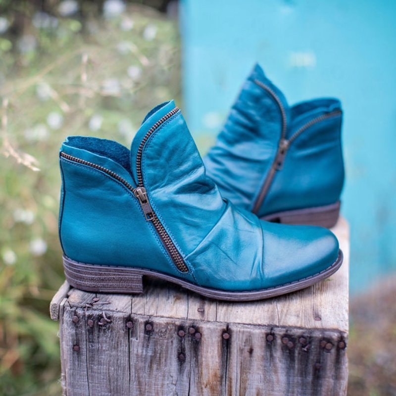 Ruched Ankle Boots with Side Zipper for Fall Boots Wardrobe