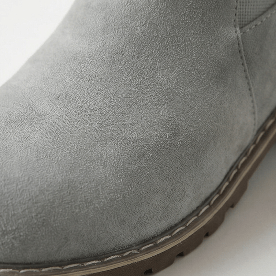 Stridella Suede-Look Women's Ankle Boots with Buckle Strap and Chunky Lug Sole