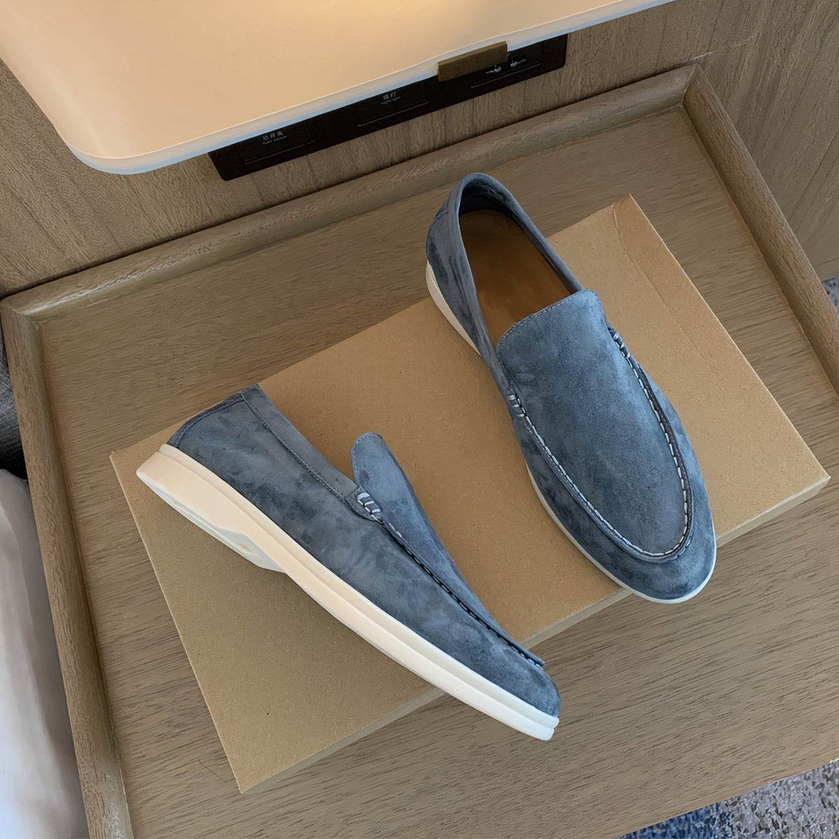 Men's Suede Slip-On Loafers with Cushioned Comfort Sole
